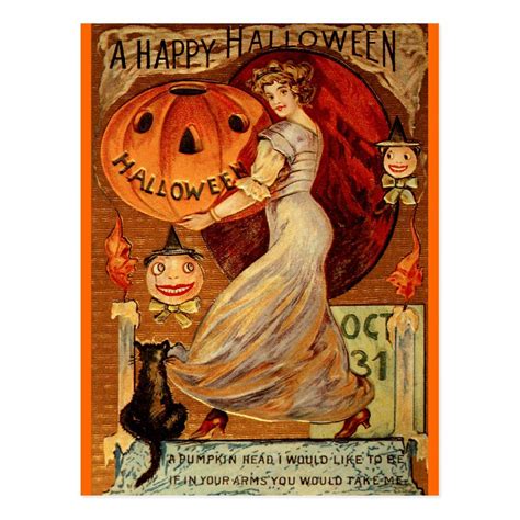 Witches Halloween Magic Spooky Cute Postcard Vintage