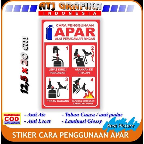 Jual Stiker Cara Penggunaan APAR Sticker Petunjuk Alat Pemadam Api Ringan K Shopee Indonesia