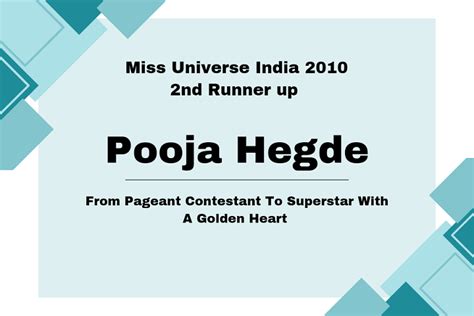 Pooja Hegde Miss Universe India 2010 2nd Runner Up From Pageant