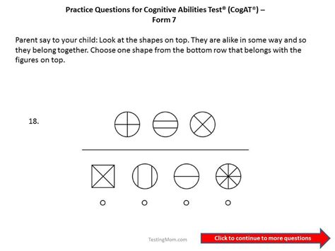 Let us take care of your test preparation. CogAT Form 7 practice questions for 1st to 2nd grade ...