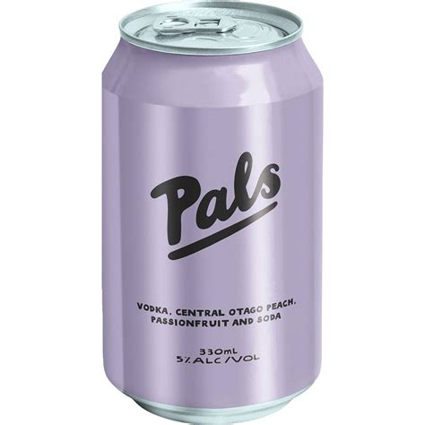 Pals Vodka Peach Passion Fruit And Soda Can 330ml Woolworths