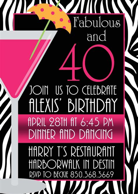 Free Printable 40th Birthday Invitations For Her Printable Templates