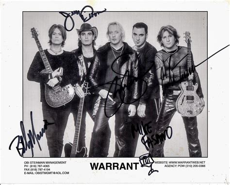 Warrant Band Signed 8x10 Promo Photo With Jani Lane Fanboy Expo Store