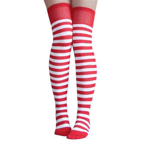 red white striped thigh highs red and white stripes striped thigh high socks thigh highs