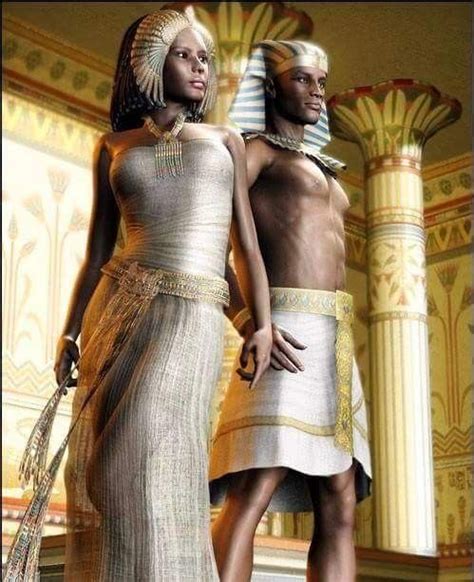 An Image Of Two People Dressed Up In Egyptian Garb With The Caption God