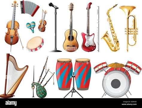 Different Types Of Musical Instruments Illustration Stock Vector Image