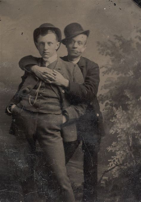 Rare Photos Capture Victorian Men Holding Hands Sitting On Each Other