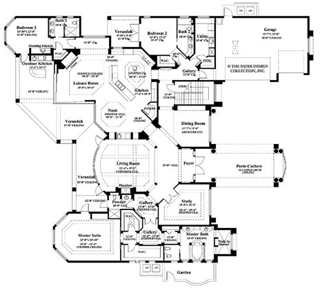 Floor Plans Aflfpw06168 2 Story Mediterranean Home With 5 Bedrooms 6