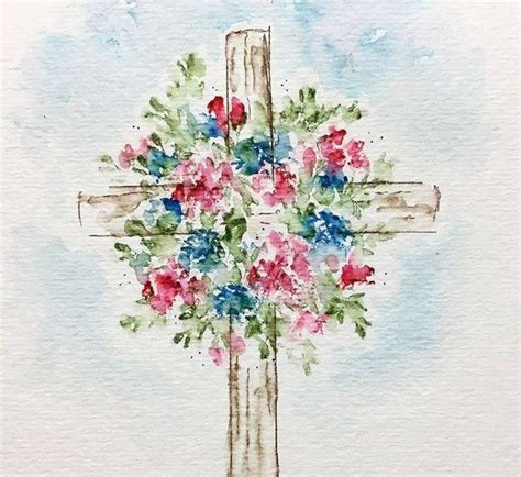 Cross Art Painting Art Impressions Cards Watercolor Flowers Tutorial