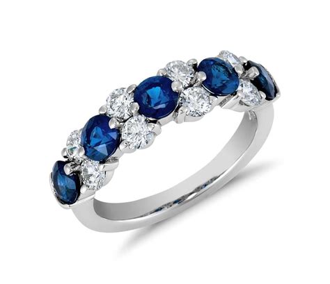 Sapphire And Diamond Garland Ring In Platinum 78 Ct Tw Blue Nile