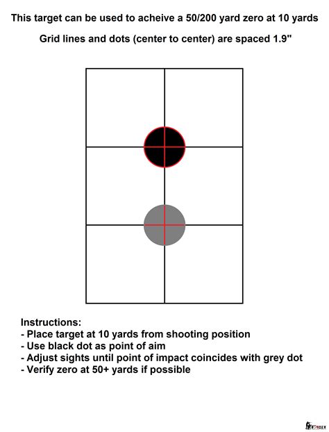 And with this 50/200 zero when you aim dead center on a target, from the muzzle to 250 yards or so your bullet will only be off either high or low about 2 inches. printable 50 yard zero target That are Impertinent | Tristan Website