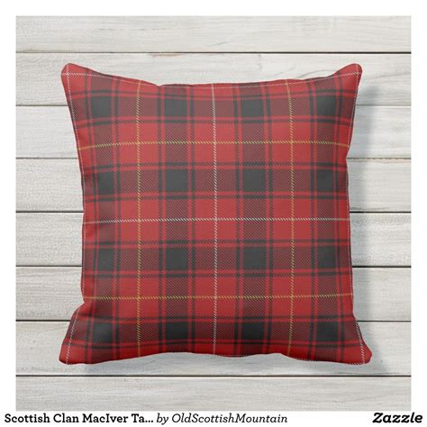 Scottish Clan Maciver Tartan Throw Pillow Zazzle Throw Pillows