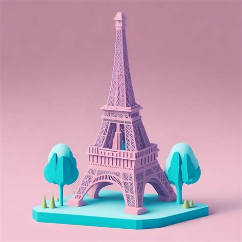 Premium Ai Image Eiffel Tower In Paris France 3d Illustration