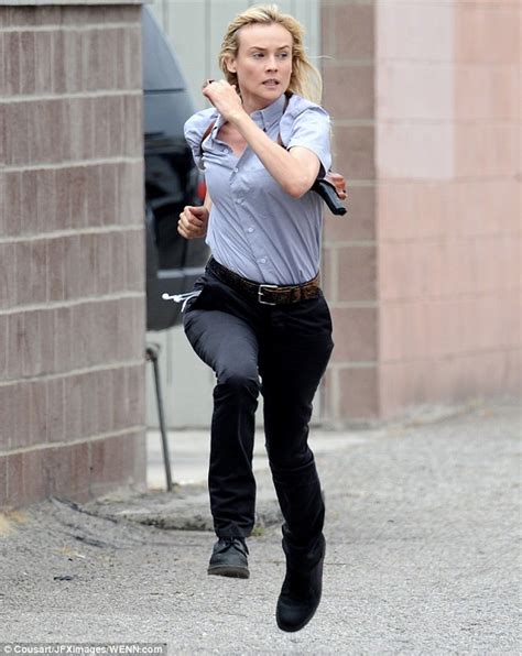 Diane Kruger Makes A Run For It On The Set Of New Tv Show The Bridge