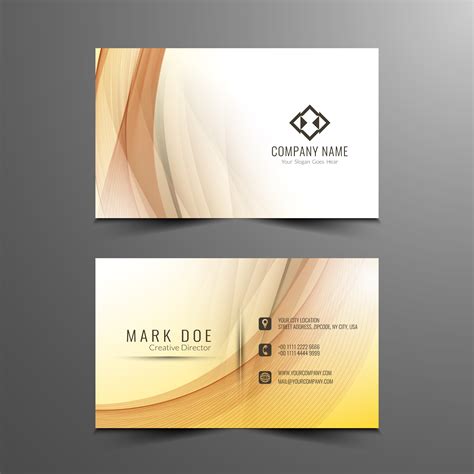 Abstract Elegant Wavy Business Card Template 255892 Vector Art At Vecteezy