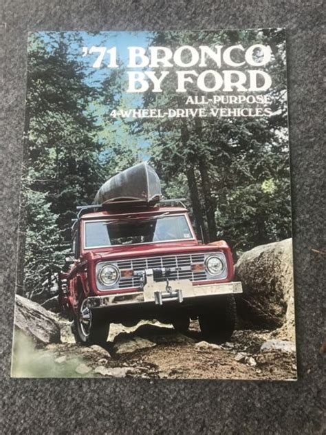 1971 Ford Bronco Sales Brochure Mint Ebay