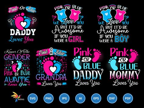 Pink Or Blue We Love You Svg Pink Or Blue Mommy Daddy Love Etsy