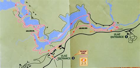 Plitvice Lakes National Park Trail Map H Plitvice Lakes National Park