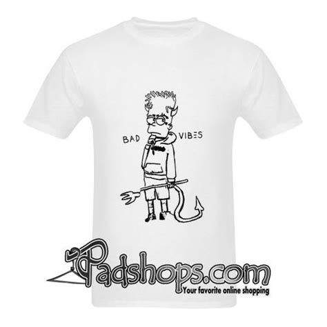 Bad Vibes Bart Simpson T Shirt Padshops Simpsons T Shirt Bart