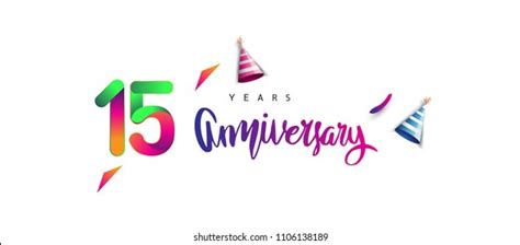 15th Anniversary Celebration Logotype Anniversary Calligraphy Stock