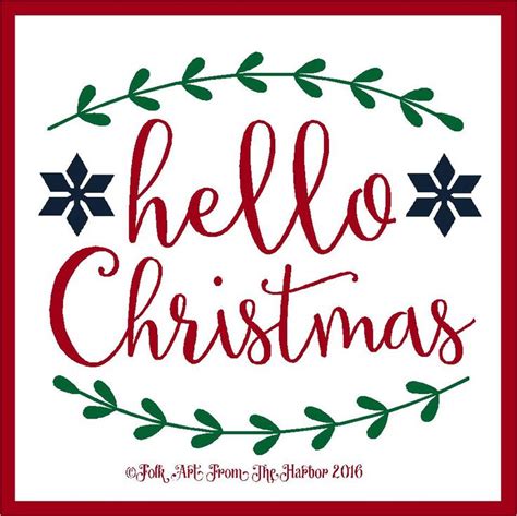 The Word Hello Christmas In Red And Green On A White Background With