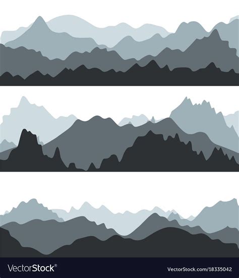 Cartoon Silhouette Black Mountains Landscape Background Landscape