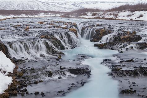 Bruarfoss The Blue Waterfalls In Icealndone Of Landmark In Iceland