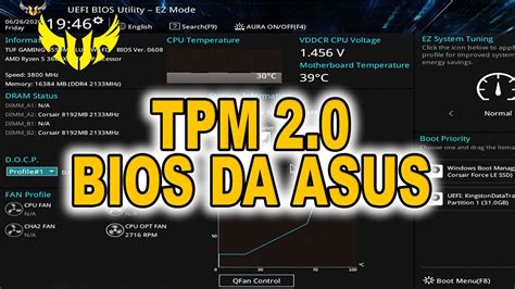 Ativar Tpm 20 Placa Mãe Asus Tuf Gaming Youtube