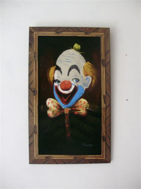 Vintage Black Velvet Clown Painting Original Art