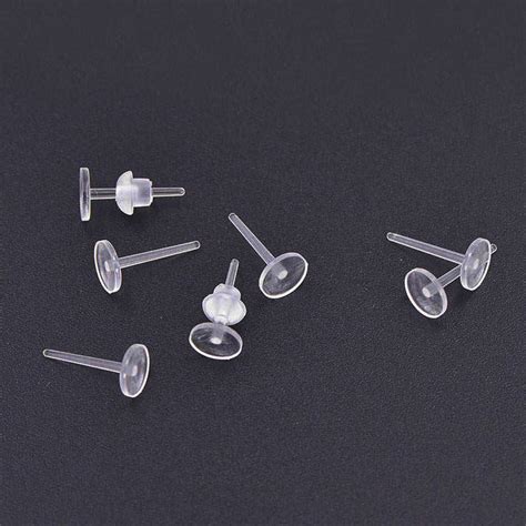 Sets Clear Plastic Stud Earrings Hypo Allergenic Studs Etsy