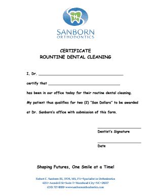 Dental Certificate Sample Fill And Sign Printable Template Online