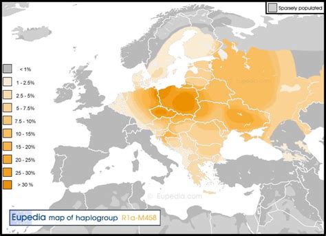 Distribution Of Haplogroup R1a M458 In Europe Dna Genealogy Ancestry