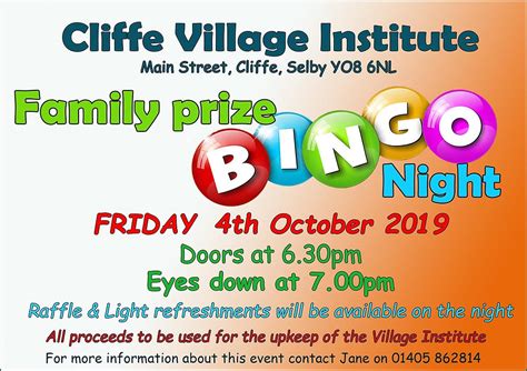 Bingo Night At The Village Institute