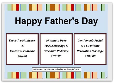 Just For Dad Give The T Or Relaxation With One Of Our Fathers Day Specials Can Be Booked