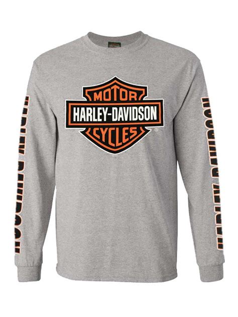 Harley Davidson Men S Bar Shield Long Sleeve Crew Neck Shirt