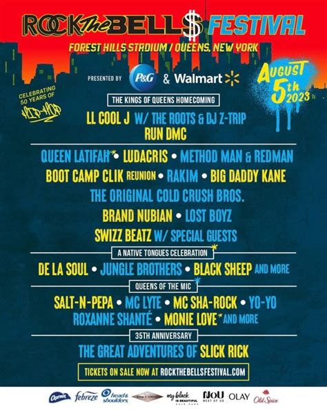 2023 Rock The Bells Festival Celebrating 50 Years Of Hip Hop In Queens