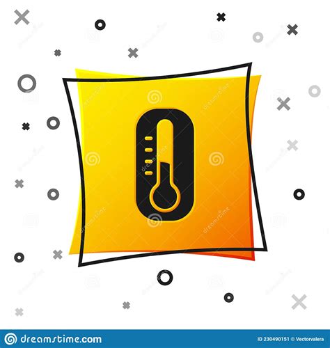 Black Meteorology Thermometer Measuring Icon Isolated On White