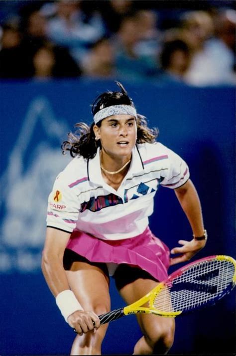 Gabriela Sabatini Of Argentina Is Pictured In Action During Her 3rd Round Ladies Singles Match