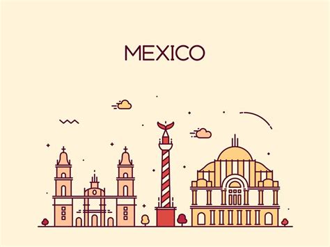 Mexico City City Drawing City Skyline City Illustration