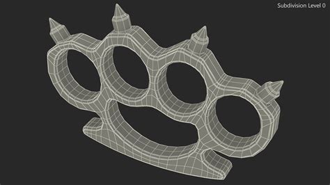 Spiked Golden Brass Knuckles 3d Model 29 3ds Blend C4d Ma Fbx