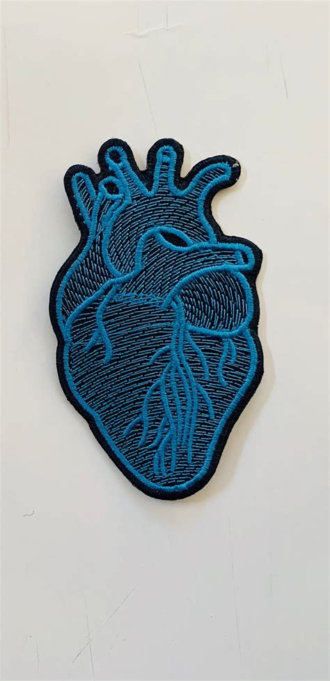 x ray anatomical human heart embroidered badge patch iron on etsy