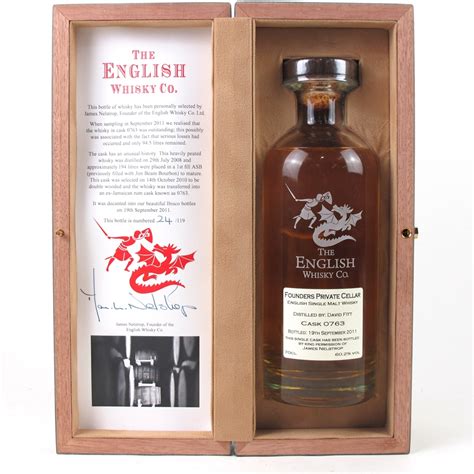 English Whisky Co 2008 Founders Celler Single Cask Whisky Auctioneer