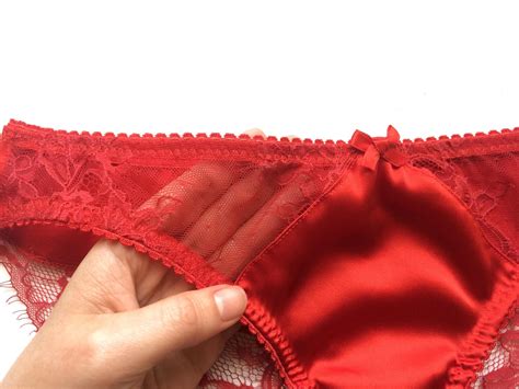 Silk Red Panties Red Lace Panties Lace Brief Lace Tanga Red Lingerie Marianna Giordana