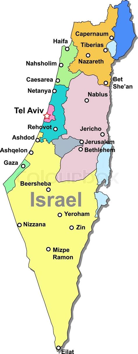 Israel Map Stock Vector Colourbox