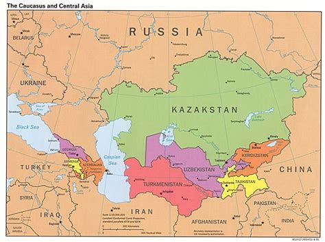 The Caucasus And Central Asia Political Map Mapsofnet