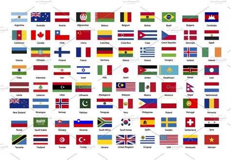 Flags Of World Sovereign States Icons Creative Market