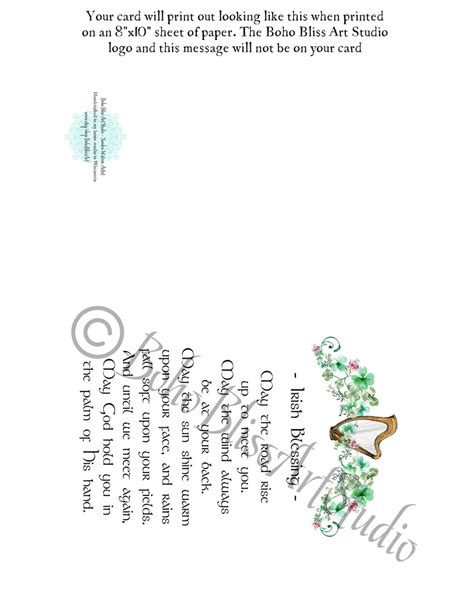 Irish Wedding Blessing Printable Card May The Road Rise Up To Etsy