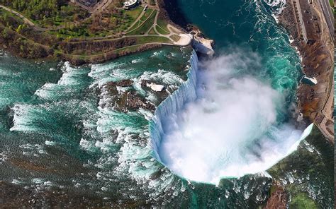 Landscape Nature Aerial View Niagara Falls Canada