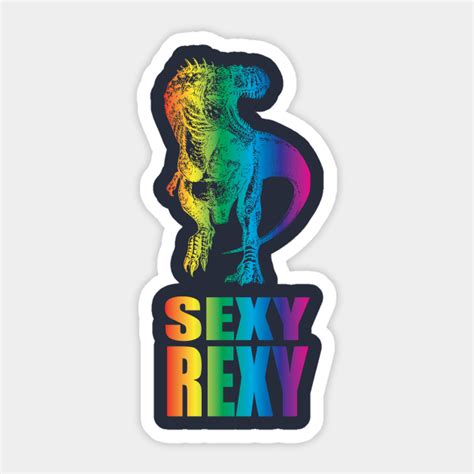 Rainbow Dinosaur Sexy Rexy Yoshis Sticker Teepublic