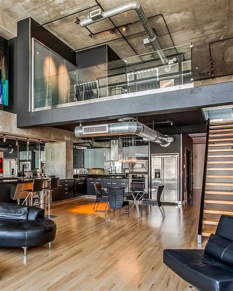Incredible Industrial Loft Design With Hardwood Floors Huge Windows